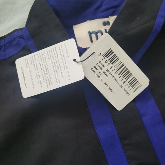NWT Mii COLLECTION Women's Oversized Shirt Black/Blue Size XS - Picture 4 of 5